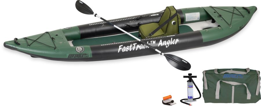 Sea Eagle 385fta FastTrack Angler Series Inflatable Kayak Deluxe Solo Angler Package